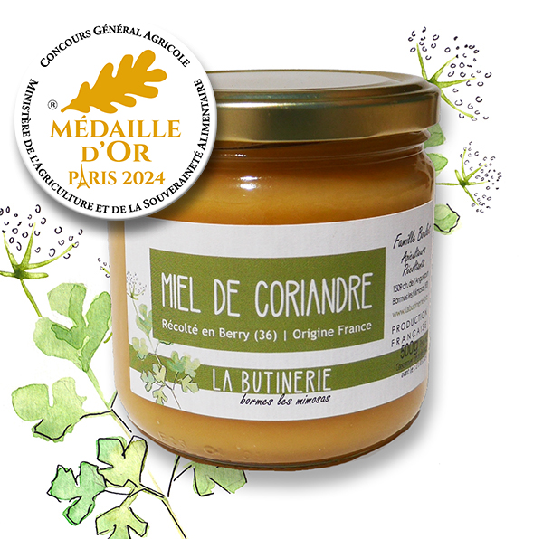 Miel de coriandre médaille d'or